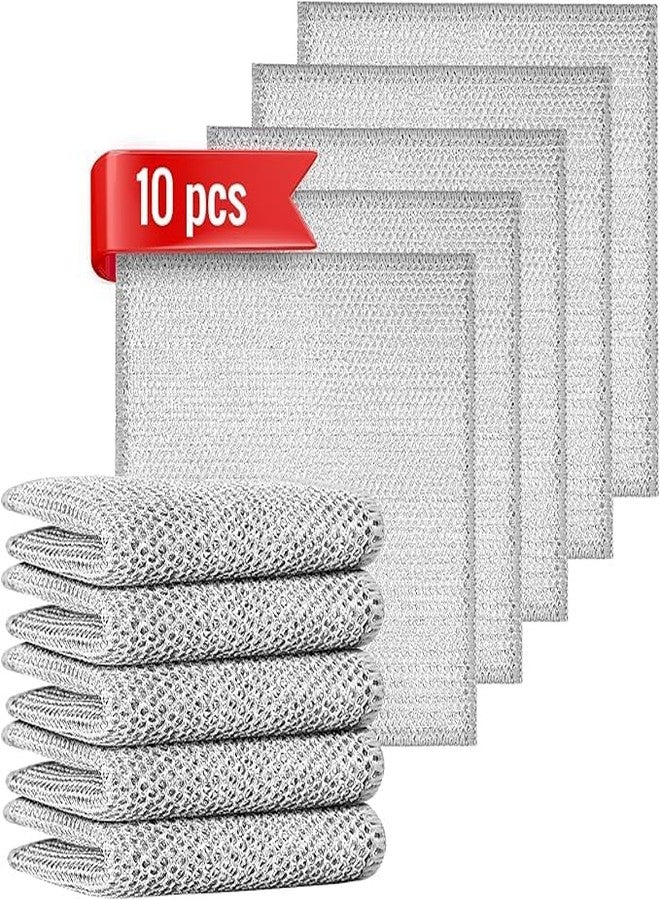 Oblivion Multipurpose Wire Dishwashing Rags 20x20cm | Steel Wire Dish Cloth | Microfiber Cleaning Cloth | Kitchen Cleaning Clothes | Cleaning Tools | Wire Cleaning Cloth for Kitchen (Pack of 10) - Image 1